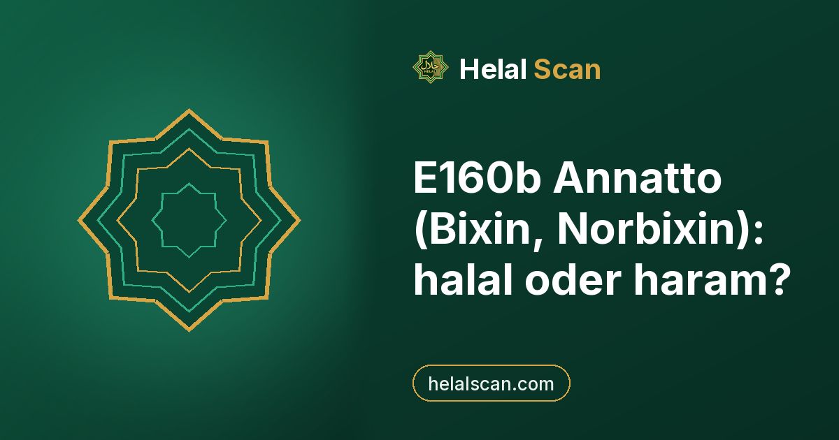E160b Annatto (Bixin, Norbixin): halal oder haram?